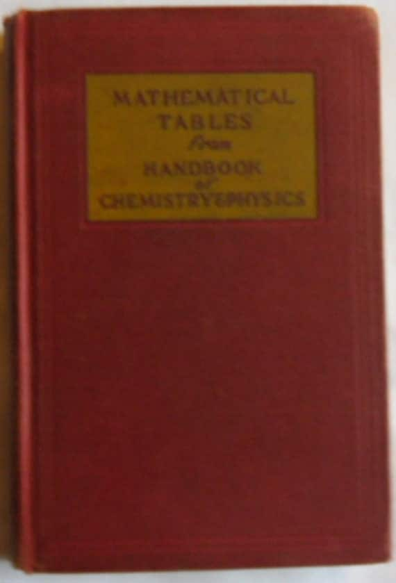 physics of handbook chemistry tables from mathematical and Vintage From by / Handbook Book of Tables Mathematical