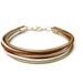 Gold Multi Strand Leather Wrap Bracelet Boho Fashion Jewelry