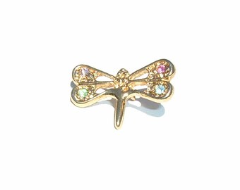 1980s FIREFLY PIN 4 Rhinestones in Lime Green, Candy Cotton Candy, Floral White and Fresh Air Blue colors