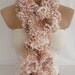 Hand knitted Camel,Pink,White ruffled scarf