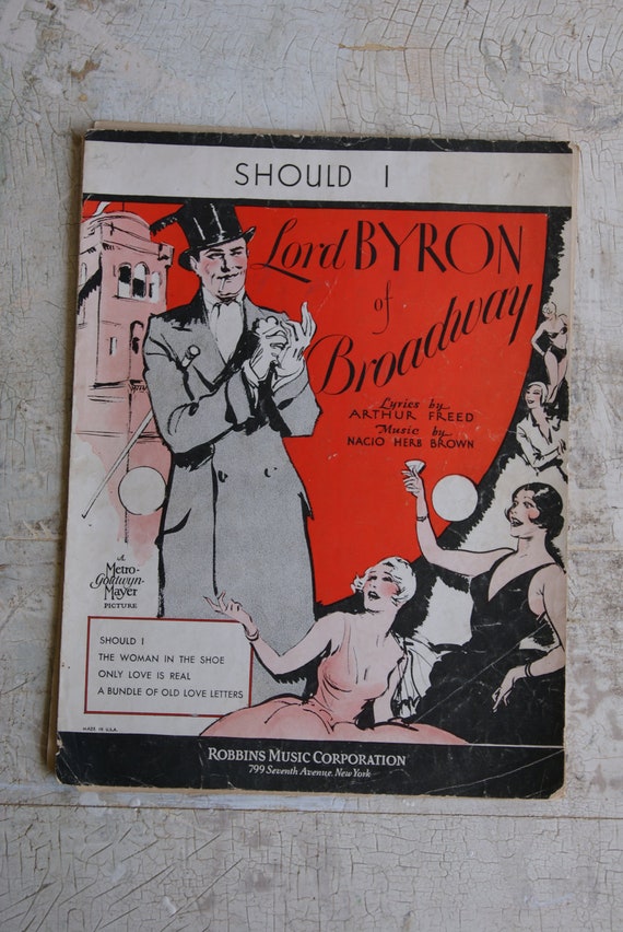 SHOULD I Sheet Music from Movie Titled Lord Byron Of Broadway 1929 Roaring Twenties Flapper Girls