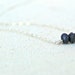 trois... dark blue sapphire rondelle & sterling silver necklace / september birthstone / gifts under 40 / hostess gift / for her