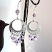 Silver handmade Amethyst crystal purple dangle earrings jewelry beads Sterling Silver Circle