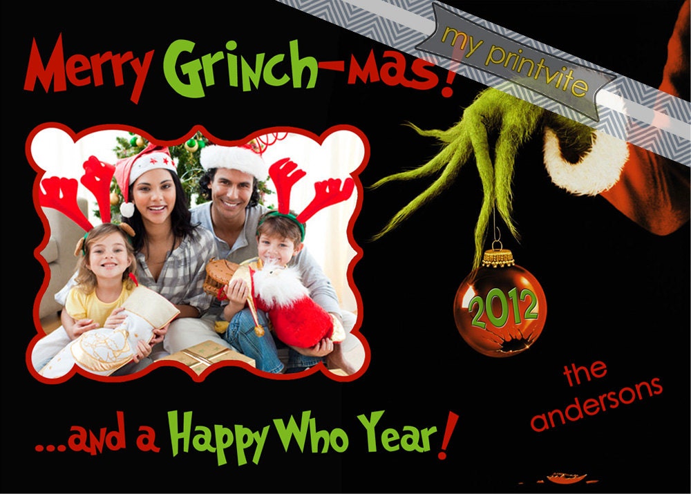 Grinch-mas Christmas Card Digital File by myPrintvite on Etsy