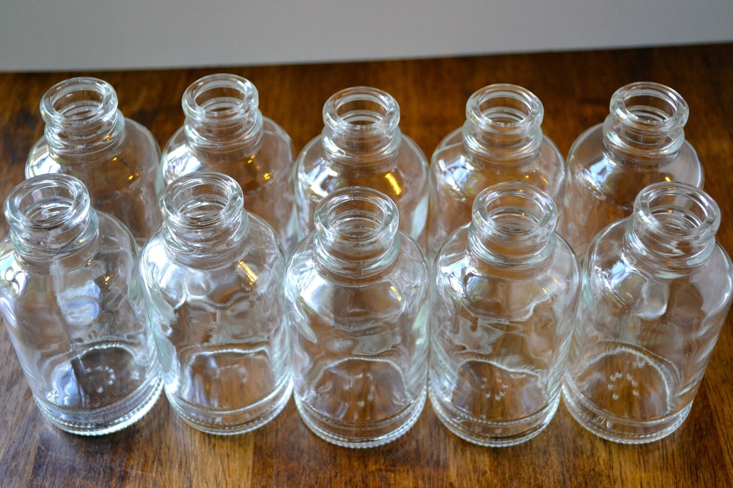 Download 10 Clear Glass Bottles/Apothecary Bottles/Bud Vases/4 oz