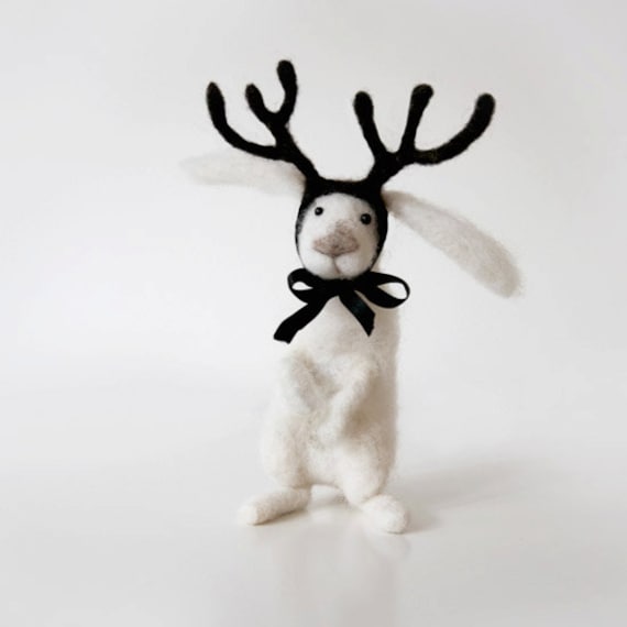 Download Items similar to OREO polar rabbit with deer antlers ...