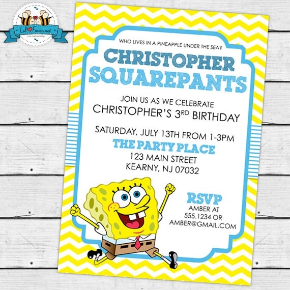 Spongebob Squarepants Invitations 7