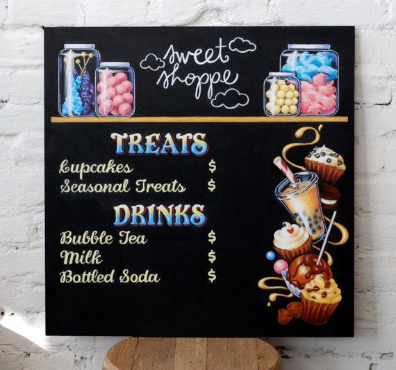 Items similar to CUSTOM Small Chalkboard Menu Personalized Artwork and Text Restaurant