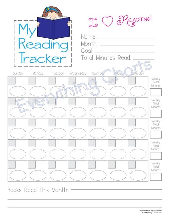 reading chart for girls pdf fileprintable