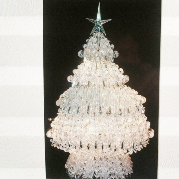 Items similar to Lighted Crystal Beaded Safety Pin Christmas Tree. 11 ...