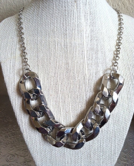 Items similar to Chunky Silver Chain Necklace on Etsy