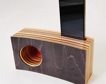 Smartphone Speaker/Amplifier made from Reclaimed Skateboards