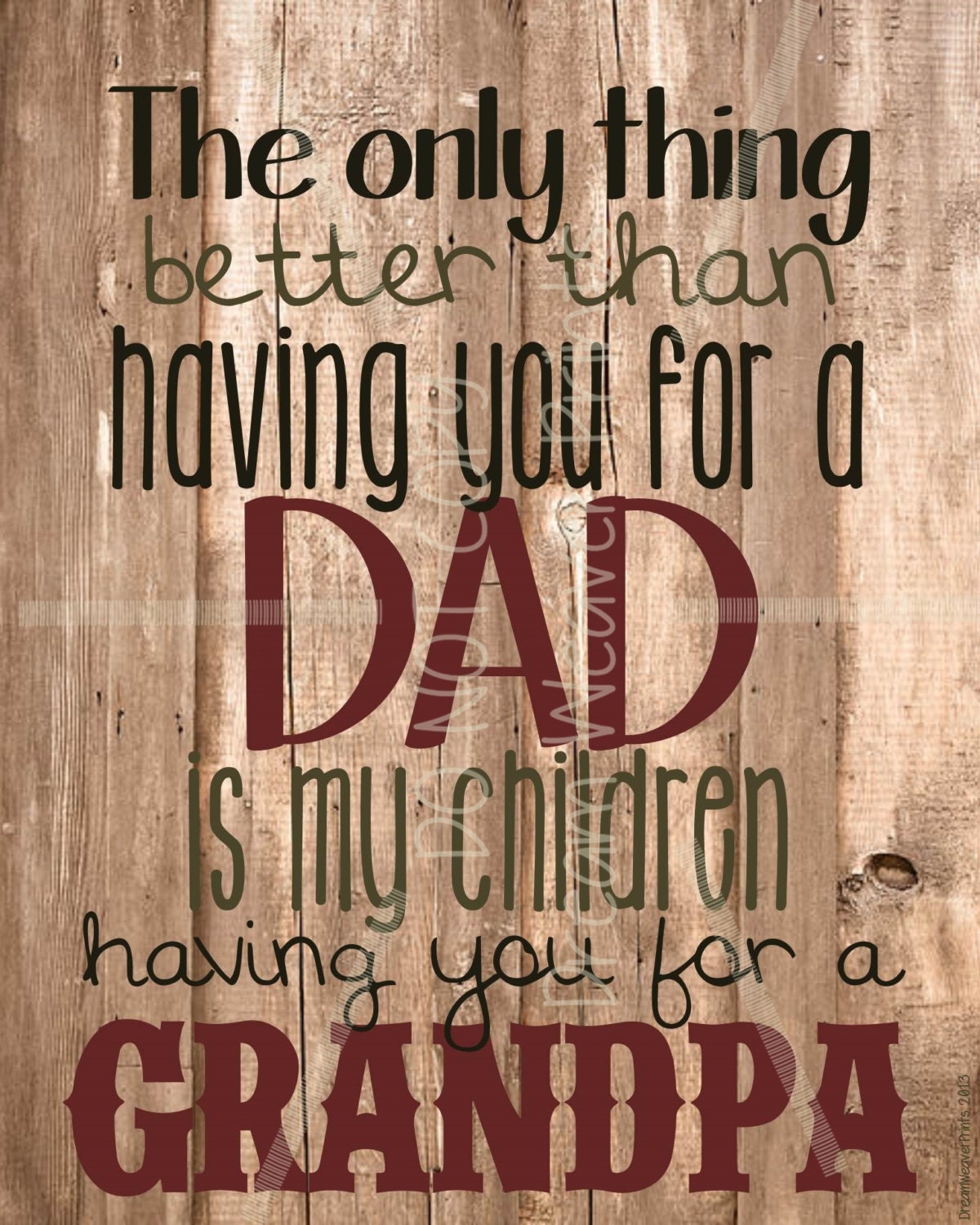 Download Father's Day printable subway print art card dad father