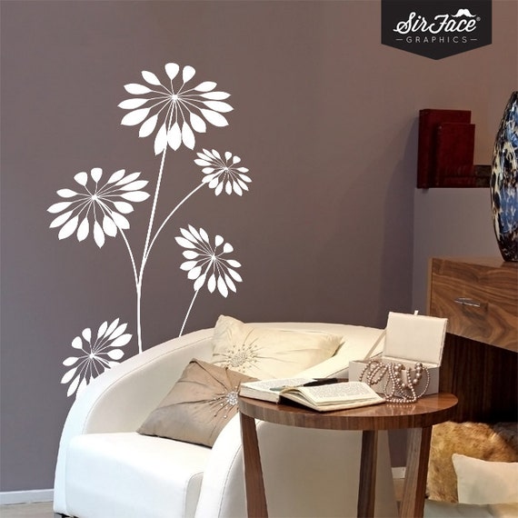 Large Flower Wall Decal Plant Wall Decal Home by ...