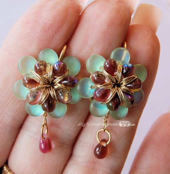 Wire Jewelry Earring Tutorial Fanciful Flowers  Freesia Earrings 