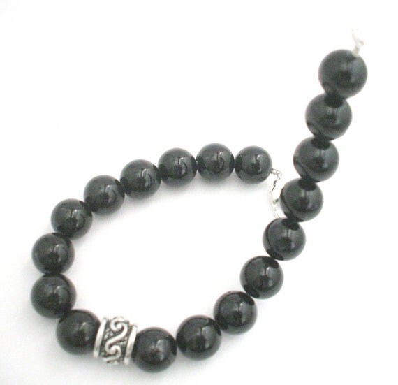 Men's Bracelet Jade Black by MelissaTrice on Etsy