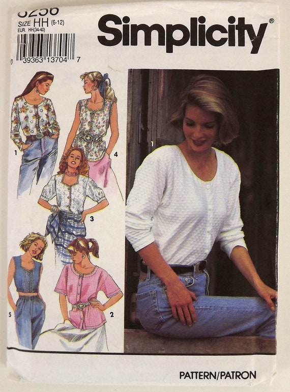 Vintage 90's Sewing Pattern for Misses' Set of Tops