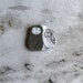Tiny Grey Beach Stone Jizo Bodhisattva and Owl