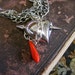 Black Wedding BLEEDING HEART: Punk Spiked Heart Necklace Vintage Assemblage Multi Chain Statement One of a Kind ooak