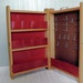 Vintage Red PegBoard & Wood Craft Center - Artisan Wooden Expanding Carry All - Mid Century Mod Shelving - Art Show Display