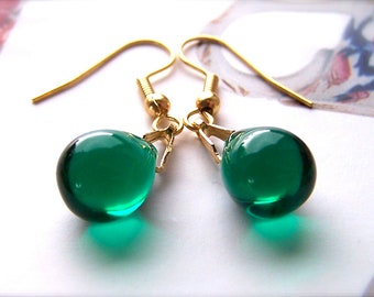 Teardrop Earrings, Dark Green Earrings, Forest Green Earring, Green Wedding, Green Drop Earrings, Bead Earrings UK, Gifts for Girlfriend
