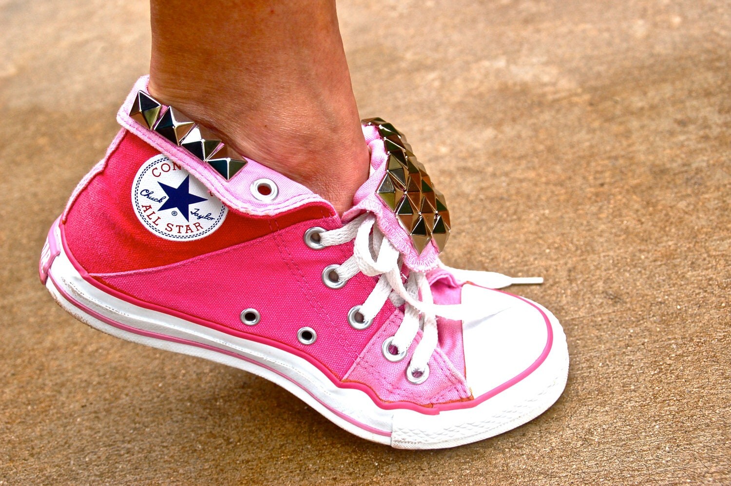 Studded Converse Pink Rare Vintage Converse