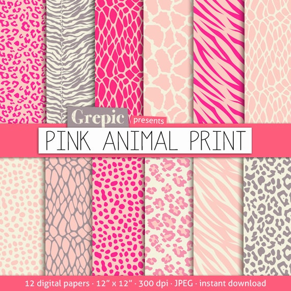 Pink animal print digital paper: “PINK ANIMAL PRINT” with pink zebra, pink  panther, tiger, giraffe, leopard pattern for scrapbooking, cards | Grepic -  Clip art, Illustrations, Digital paper, Scrapbooking supplies