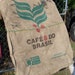 Burlap Coffee Bean Bag Burlap Sack for Altered Purse Pillows Aprons Hydrocarbon Free Masculine Decor Autumn Fall Decor