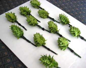 DIY Boutonniere Hops for Weddings - 10 Prewired Hops Cones w/Stems Ready for Boutonnieres, Beer Boutonniere Hops, Brewery Wedding Hops Cones