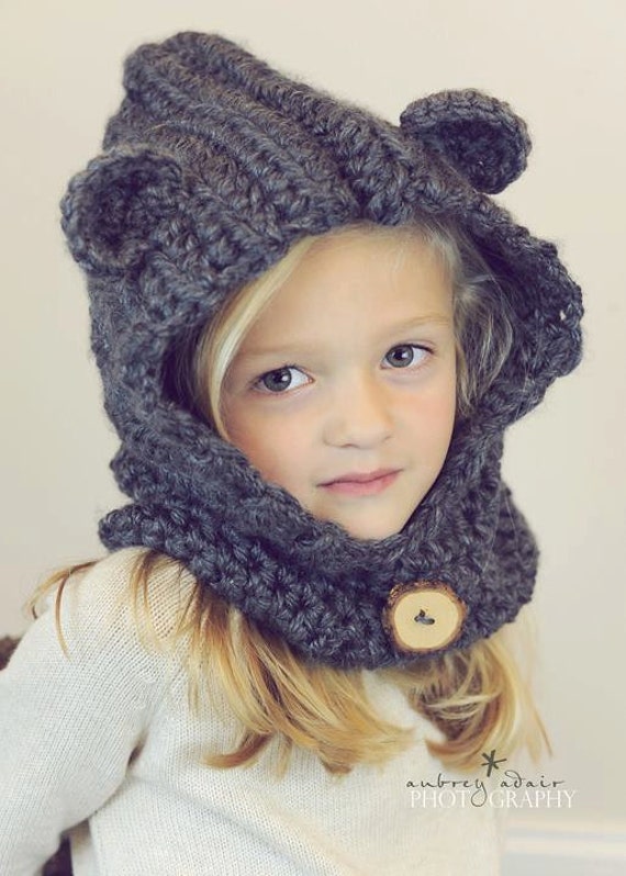 cowl hooded bear pattern crochet Kids Crochet Bear Bear Hat, Hat, Bear Hat, Cowl, Kids Crochet Bear