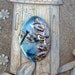 Dragonfly and Leaves Ceramic Raku Pendant