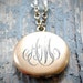 gold-filled, monogrammed victorian locket "AM" and crystal rosary beads on gold fill. vintage assemblage ooak by val b.