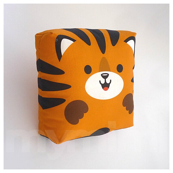 Stuffed Animal Tiger Pillow Jungle Animal Throw Pillow by mymimi
