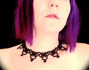 Tatted Lace Choker Necklace - Victoriana