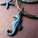 Sea Life Circle Earrings - Patina Copper Charm Jewelry