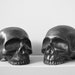 Human Skull ceramic halloween decoration in a stunning black