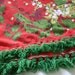 Retro Christmas Tablecloth-Red and Green Floral-Oblong-Fringed