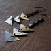 traingle arrow earrings patina mixed media vintage long dangle charm earrings