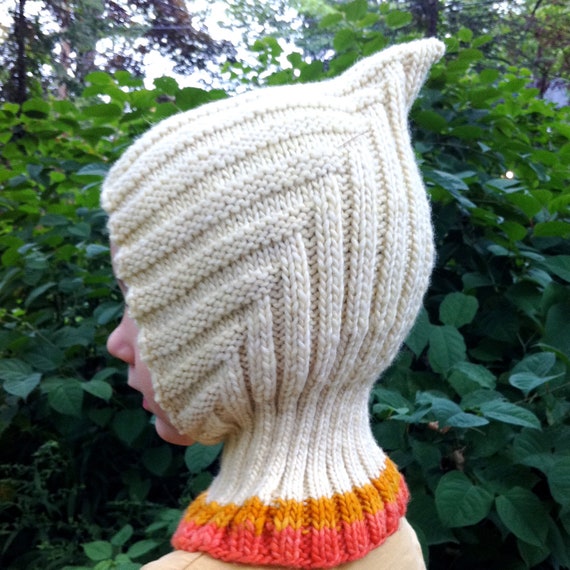 Knit Child Balaclava Hoodie Hat Buttercup Waldorf inspired