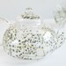 ready to ship - Hand Painted Glass Tea Set - Babys Breath Collection