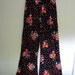 Vintage 70s Black Neon floral Bell Bottom Pants