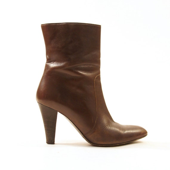 COACH Zip Up Ankle Boots / Brown Leather / Women's sz 7.5