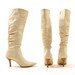 Creme Leather Knee High Leather Boots / Corso Como / Zip Up / Women's sz 6.5 or 7