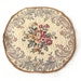 1960s Tapestry Doily Quilted Fabric Pink Roses Beige