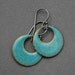 Turquoiose Blue Green Enamel on Copper Earrings Jewelry