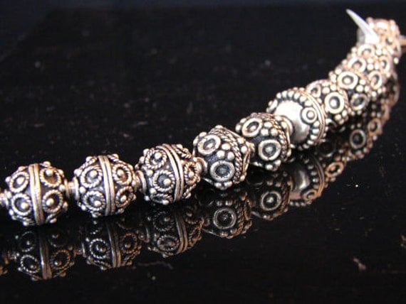 Bali Sterling Silver Beaded Bracelet by laclassique on Etsy