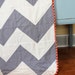 Chevron QUILT by PETUNIAS - gray white gold baby blanket vintage modern photo prop newborn shower gift room decor nursery crib bedding