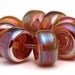 Handmade Lampwork Bead Set Rainbow Metallic and Earth Tone Rondelles SRA