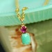 Jadeite & Fuchsia . vintage jewel necklace