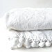 White Rose Petit Point Pom Pom Vintage Chenille Bedspread